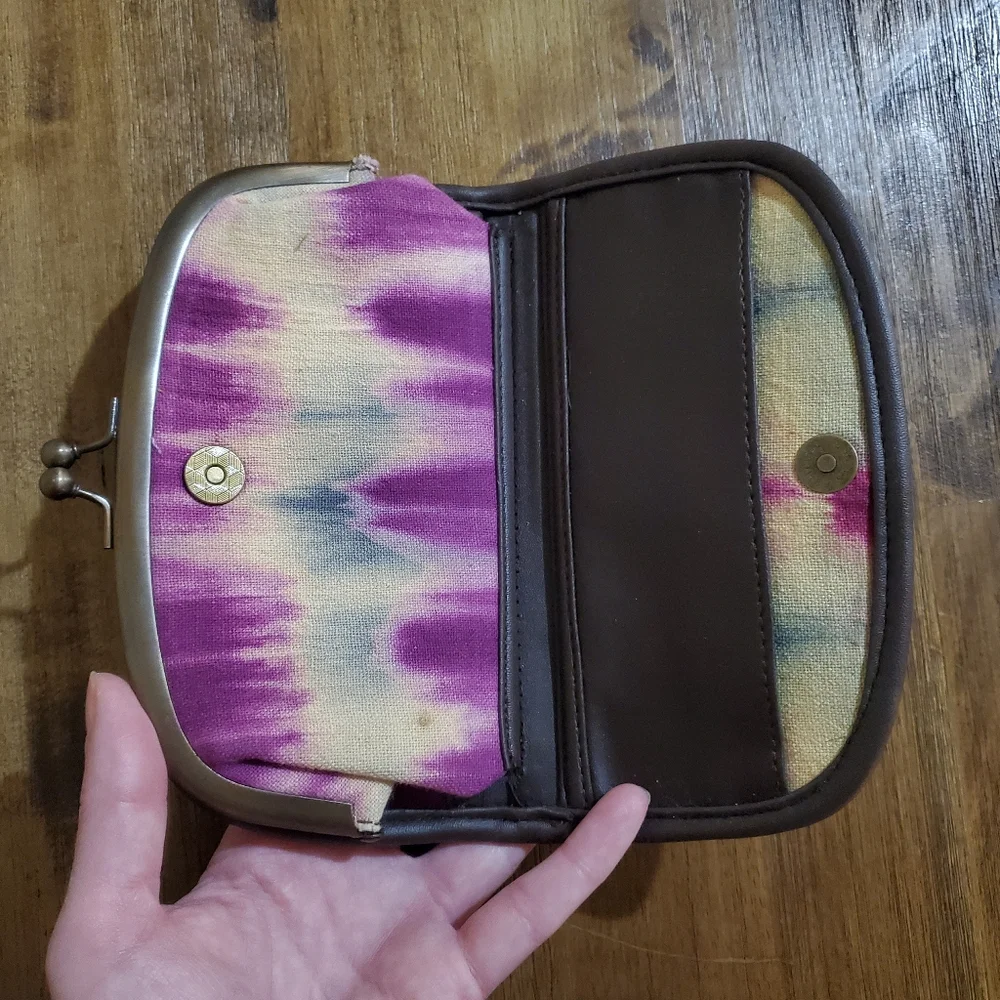 New Women's Vintage Urban Outfitters Ball Clasp Tie Dye Coin Purse Clutch Wallet